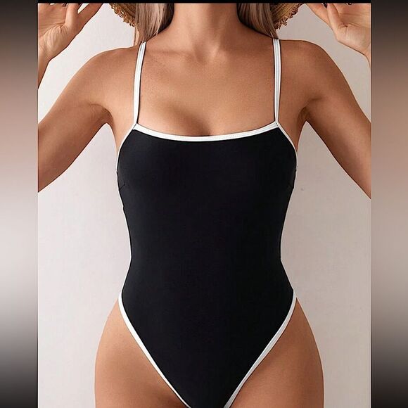 Black and White Women's Swimsuit size large - Picture 1 of 3